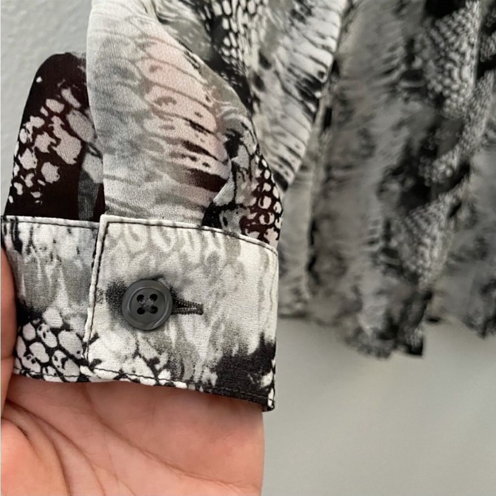 Cabipython Snake Print Sheer Buttontop Chiffon Wo… - image 7